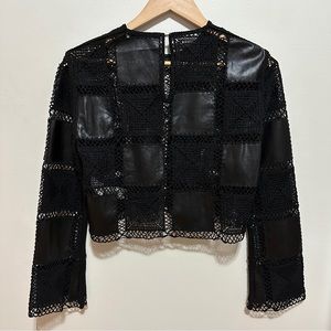 Zara faux leather crotchet top